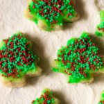 Eggless Christmas Tree Sugar Cookies with sprinkles