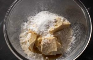 making the sugar cookie dough